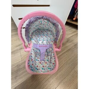 American Girl Bitty Baby doll Travel car seat Carrier pink with handle 2020